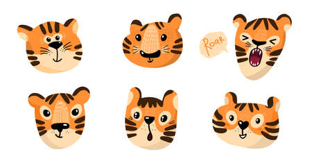 Cute tiger cartoon. Tiger is symbol of 2022 New yearのイラスト素材