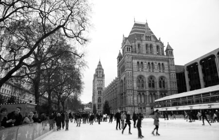 London, UK - January 08, 2011: Outsid view of Natural History Museum's Ice Link. Visitors enjoy ice skate,  Natural History Museum's Ice Link is London's most spectacular winter attraction

のeditorial素材