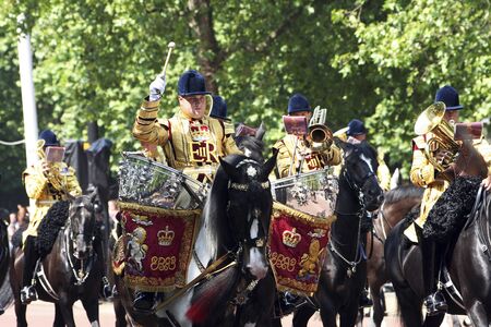 London, UK - June 17, 2006: Mounted Bands at Trooping the Colour ceremony, also known as the Queen's...