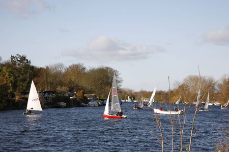 Thames River View between Kingston Upon Thames and Richmondのeditorial素材