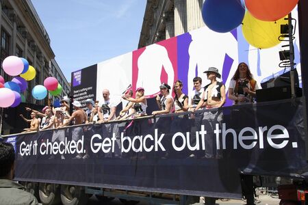 London, UK - July 01, 2006: People take part in the London's Gay Pride parade to support gay rights....