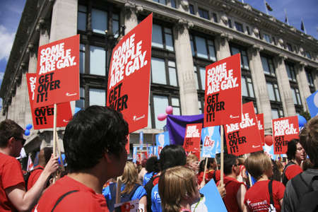 London, UK - July 03, 2010: People take part in the London's Gay Pride parade to support gay rights. 
のeditorial素材