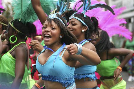 London, UK - August 31, 2009: Performers take part in the second day of Notting Hill Carnival, largest in Europe. Carnival takes place over two days in every August. 

のeditorial素材