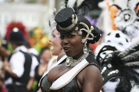 London, UK - August 31, 2009: Performers take part in the second day of Notting Hill Carnival, largest in Europe. Carnival takes place over two days in every August. 

のeditorial素材