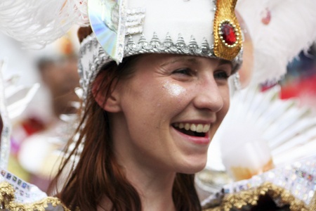 London, UK - August 31, 2009: Performers take part in the second day of Notting Hill Carnival, largest in Europe. Carnival takes place over two days in every August. 

のeditorial素材