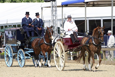 Windsor, UK - May 11, 2006: Performers take part at Royal Windsor Horse Show, largest outdoor equestrian Show in the UK. The event has been running for over 65 years and takes place in the Queen¡¯s private grounds at Windsor Castle.

のeditorial素材