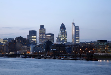 Skyline of City of London seen from Tower Hemletsのeditorial素材