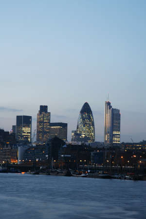 Skyline of City of London seen from Tower Hemletsのeditorial素材