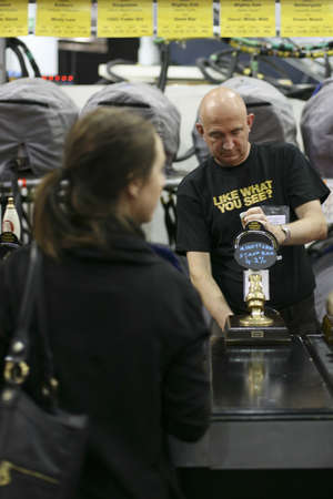 London, UK - August 04, 2010: Brewers of The Great British Beer Festival, 2010, at Earls Court, Britain's biggest beer festival. Visitors can try wide range of real ales, ciders, perries and international beers.



のeditorial素材