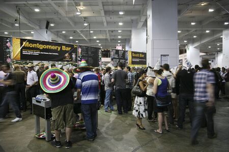London, UK - August 05, 2010: Visitors of The Great British Beer Festival, 2010, at Earls Court, Britain's biggest beer festival. Visitors can try wide range of real ales, ciders, perries and international beers.
のeditorial素材