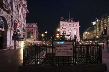 London, UK - November 7, 2010: View of Piccadilly Circus, famous road junction, built in 1819, meeting place, tourist attraction, in West End, inks to Shaftesbury Avenue, Regent Street, Haymarket, Leicester Square and Glasshouse Street.のeditorial素材