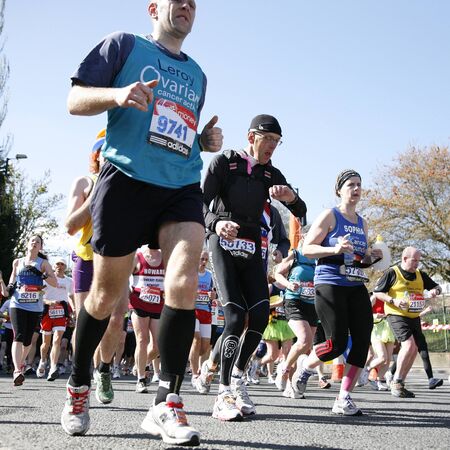 London, UK - April 22, 2012: Runners in London Marathon. The London Marathon is next to New York, Berlin, Chicago and Boston to the World Marathon Majors, the Champions League in the marathon.のeditorial素材