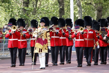 London, UK - June 16, 2012: Queen's Bands at Queen's Birthday Parade. Queen's Birthday Parade take place to Celebrate Queen's Official Birthday in every June in London. 

のeditorial素材