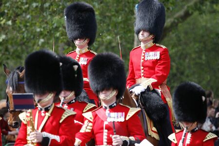London, UK - June 16, 2012: Queen's Bands at Queen's Birthday Parade. Queen's Birthday Parade take place to Celebrate Queen's Official Birthday in every June in London. 

のeditorial素材