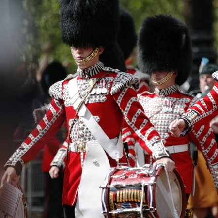 London, UK - June 16, 2012: Queen's Bands at Queen's Birthday Parade. Queen's Birthday Parade take place to Celebrate Queen's Official Birthday in every June in London. 

のeditorial素材