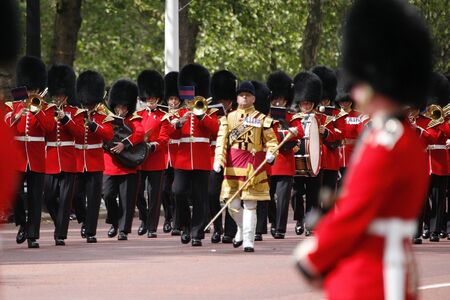 London, UK - June 16, 2012: Queen's Bands at Queen's Birthday Parade. Queen's Birthday Parade take place to Celebrate Queen's Official Birthday in every June in London. 

のeditorial素材