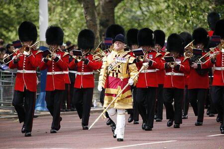 London, UK - June 16, 2012: Queen's Bands at Queen's Birthday Parade. Queen's Birthday Parade take place to Celebrate Queen's Official Birthday in every June in London. 

のeditorial素材