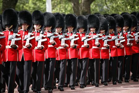 London, UK - June 16, 2012: Queen's Soldier at Queen's Birthday Parade. Queen's Birthday Parade take place to Celebrate Queen's Official Birthday in every June in London. 

のeditorial素材