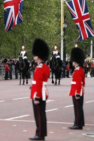 London, UK - June 16, 2012: Household Cavalry at Queen's Birthday Parade. Queen's Birthday Parade take place to Celebrate Queen's Official Birthday in every June in London. 

のeditorial素材