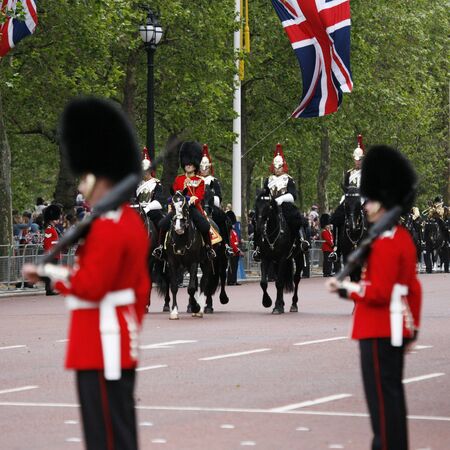 London, UK - June 16, 2012: Household Cavalry at Queen's Birthday Parade. Queen's Birthday Parade take place to Celebrate Queen's Official Birthday in every June in London. 

のeditorial素材
