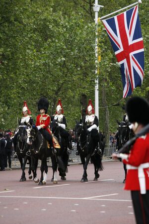 London, UK - June 16, 2012: Household Cavalry at Queen's Birthday Parade. Queen's Birthday Parade take place to Celebrate Queen's Official Birthday in every June in London. 

のeditorial素材