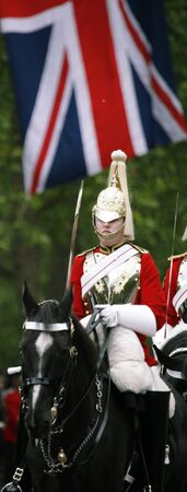 London, UK - June 16, 2012: Household Cavalry at Queen's Birthday Parade. Queen's Birthday Parade take place to Celebrate Queen's Official Birthday in every June in London. 

のeditorial素材
