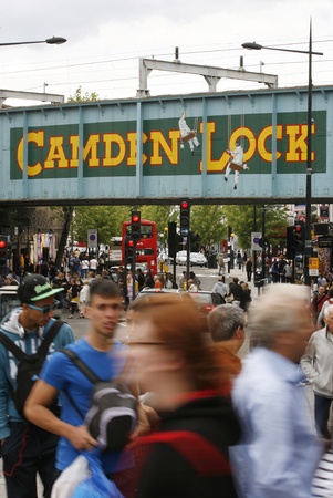 London, UK - June 17, 2012: The view of Camden Market, in Camden Town, also called Camden Lock. The...