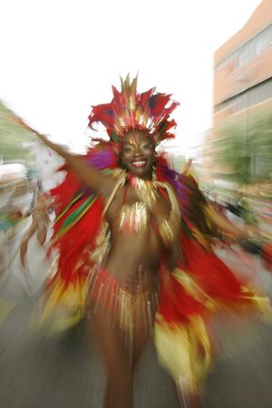London, UK - August 27, 2012: Performers take part in the second day of Notting Hill Carnival, largest in Europe. Carnival takes place over two days in every August. 
のeditorial素材