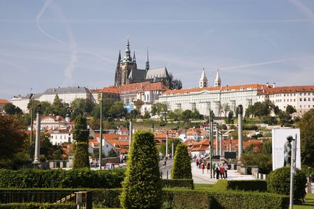 Prague Skyline, include Prague Castleのeditorial素材