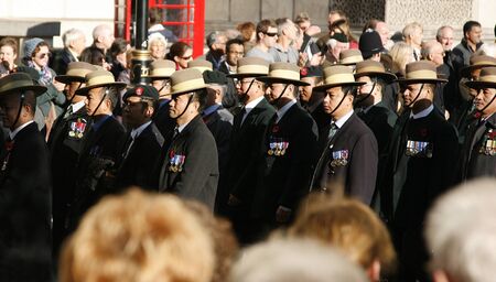 London, UK - November 13, 2011:  People, Gurkha, take part in Remembrance Day, Poppy Day or Armistice Day,  11 every Nov, observed by Commonwealth of Nations, to remember armed forces who have died since First World War, Parade. 
のeditorial素材