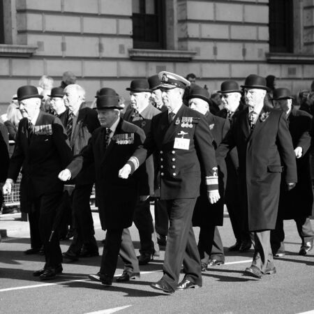 London, UK - November 13, 2011:  People take part in Remembrance Day, Poppy Day or Armistice Day,  11 every Nov, observed by Commonwealth of Nations, to remember armed forces who have died since First World War, Parade. 
のeditorial素材