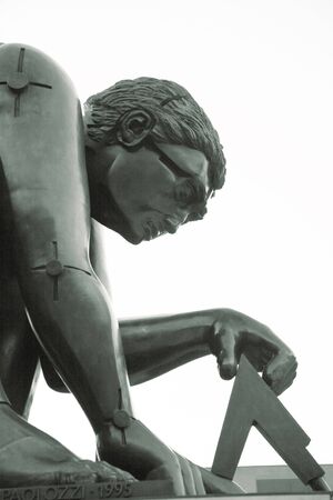 London, UK - November 1, 2010: Sculpture of Newton in the piazza of the British Library, by Sir Eduardo Luigi Paolozzi, after William Blake, 1995.  
のeditorial素材