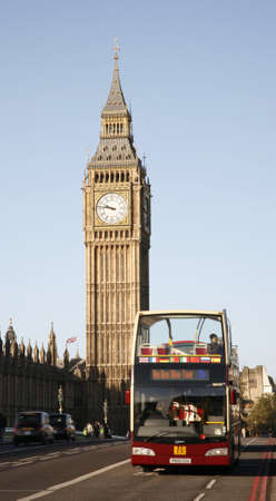 London, UK - October 27, 2012: London Sightseeing bus. Tourists love the open-top tour bus enable...