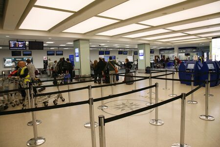 London, UK - October 13, 2012: Inside view of London City Airport, located in Borough of Newham, owned by GIP, serve about 3 million passengers a year, fifth busiest airport London area. のeditorial素材
