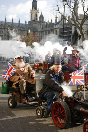 London, UK - January 01, 2013: Performers on small trains take part in the New Years Day Parade. More than 10,000 performers represent for 20 countries world-wide.
のeditorial素材