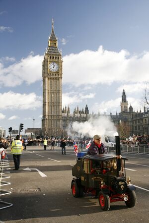 London, UK - January 01, 2013: Performers on small trains take part in the New Years Day Parade. More than 10,000 performers represent for 20 countries world-wide.
のeditorial素材