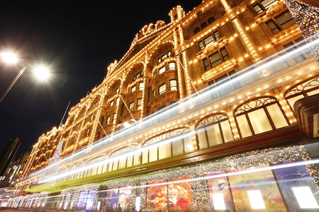 London, UK - December 8, 2012: Night View of Harrods, located in Brompton Road, with christmas decoration, crowds present. Harrods was opened at 1824 and now it is one of the most famous luxury store in London.
のeditorial素材