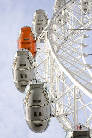 London, UK - February 7, 2013 : Close up of The London Eye, a famous tourist attraction at a height of 135 metres (443 ft) and the biggest Ferris wheel in Europe.
のeditorial素材