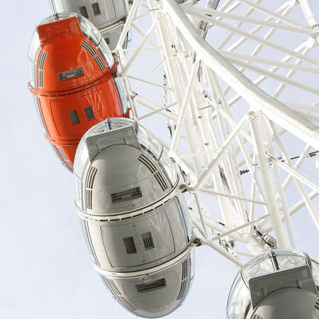 London, UK - February 7, 2013 : Close up of The London Eye, a famous tourist attraction at a height of 135 metres (443 ft) and the biggest Ferris wheel in Europe.
のeditorial素材