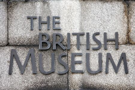London, UK - February 7, 2013: British Museum sign on the main gate. British Museum is one of the largest, oldest museum in the world and it's collections comprise 8 million items, dedicated to human history and culture, from all continents. 
のeditorial素材