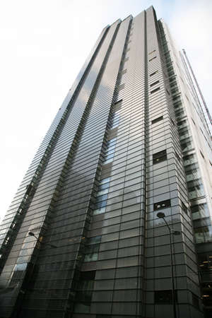 London , UK - August 17, 2010: Outside view of Heron Tower, a skyscraper in the City of London, 230 metres height, 46 floors, completed in 2011, seen from pedestrian walk path. 
のeditorial素材