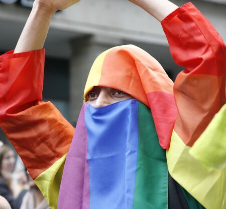 LONDON - JULY 7: People take part in London's Gay Pride, 2012 Worldpride on July 7, 2012 in London, UK, estimated 25,000 people took part in the march, Parade to support gay rights. 
のeditorial素材