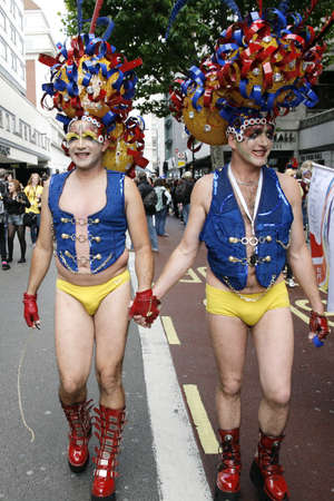 LONDON - JULY 7: People take part in London's Gay Pride, 2012 Worldpride on July 7, 2012 in London, UK, estimated 25,000 people took part in the march, Parade to support gay rights. 
のeditorial素材