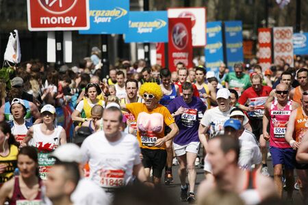 London, UK - April 21, 2013: Participant wearing funny costume in the crowds of runners of London Marathon. The London Marathon is next to New York, Berlin, Chicago and Boston to the World Marathon Majors, the Champions League in the marathon.
のeditorial素材