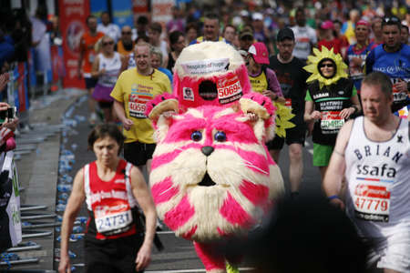 London, UK - April 21, 2013: Participant wearing funny costume in the crowds of runners of London Marathon. The London Marathon is next to New York, Berlin, Chicago and Boston to the World Marathon Majors, the Champions League in the marathon.
のeditorial素材