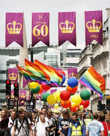 London, UK - June 29, 2013: People take part in London's Gay Pride, also called London Pride, estimated 25,000 people took part in the march, Parade to support gay rights.
のeditorial素材