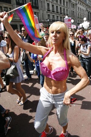 London, UK - June 29, 2013: People take part in London's Gay Pride, also called London Pride, estimated 25,000 people took part in the march, Parade to support gay rights.
のeditorial素材