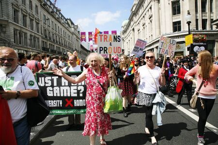 London, UK - June 29, 2013: People, older group, take part in London's Gay Pride, also called London Pride, estimated 25,000 people took part in the march, Parade to support gay rights.
のeditorial素材