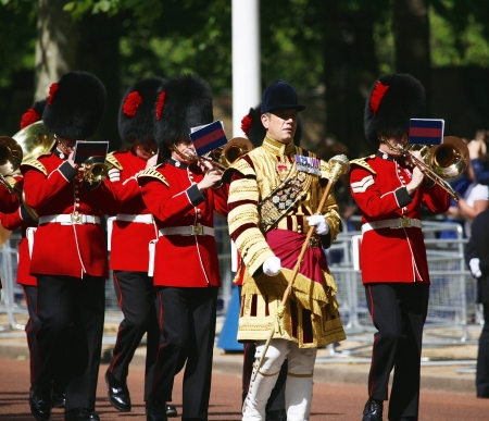 London, UK - June 15, 2013: Queen's Bands at Queen's Birthday Parade. Queen's Birthday Parade take place to Celebrate Queen's Official Birthday in every June in London. 
のeditorial素材