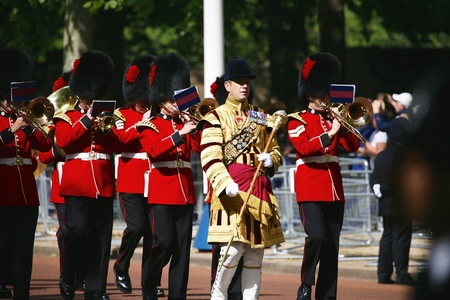 London, UK - June 15, 2013: Queen's Bands at Queen's Birthday Parade. Queen's Birthday Parade take place to Celebrate Queen's Official Birthday in every June in London. 
のeditorial素材